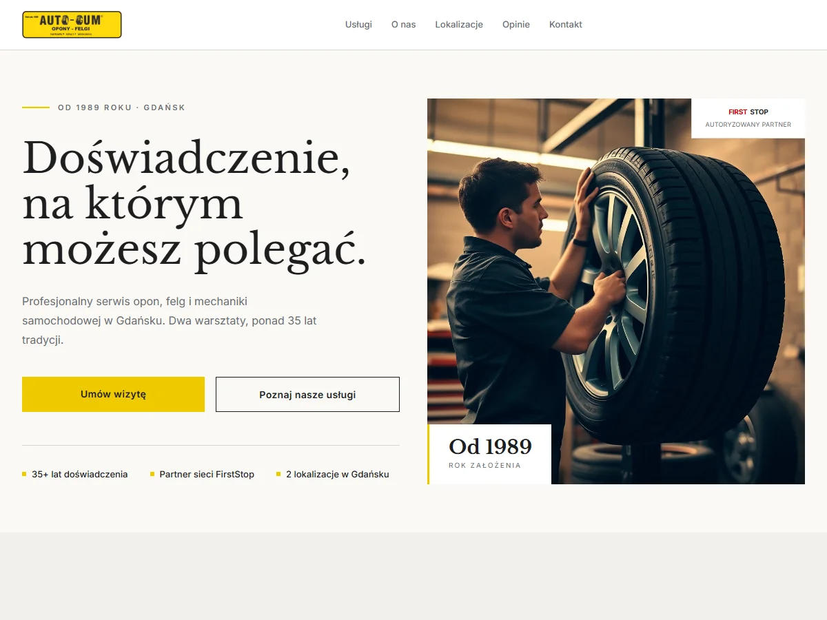 Wariant 3 strony głównej dla Auto-Gum